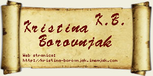 Kristina Borovnjak vizit kartica